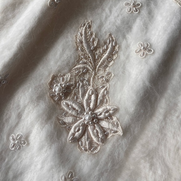 Rare Vintage Embellished Angora Blend Sweater Coat - Picture 9 of 15
